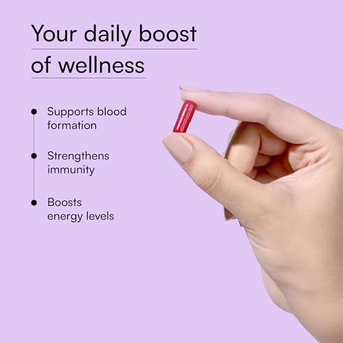 hk vitals Chelated Iron + Supplement (60 Capsules) | With Zinc, Vitamin C & Vitamin B12, Supports Blood Building | Immunity and Energy