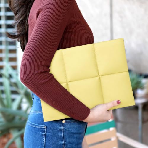 Image of ProElite Puffy Tablet sleeve Case upto 13.3 inch for Galaxy Tab S10 Fe+ /S9 FE+ /S7+ /S8 Plus /S9 Plus /S7 FE 12.4 inch, iPad Pro 12.9 inch, MacBook Air /Pro Retina, Microsoft Surface Pro 4 /5 /6 /7 /8 /9, Butter Yellow
