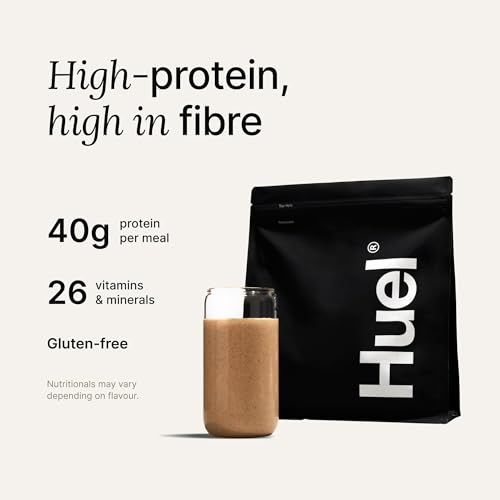 Huel Black Edition High Protein Complete Meal Replacement, 17 Meals, Vanilla Flavour, 40g of Protein Per Serving, Ready Meals, Vegan Protein Powder, Gluten-Free, Non-GMO