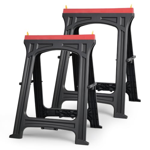 ZYJOYY Folding Plastic Sawhorse 2-Pack