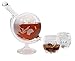 Price comparison product image 1 glass world globe whisky carafe, 750 ml, by Slkfactory, 1 Stück & 2 Gläser