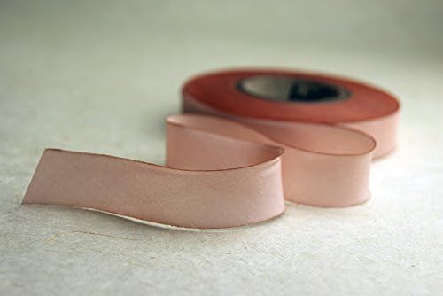 1" (24mm) Hand Dyed Silk Ribbon bias Cut 6 Yard Cutting - Color 518 Peach