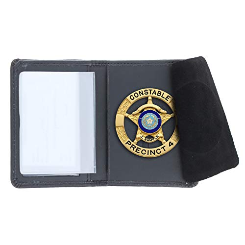 ASR Federal Bifold Leather ID Card Police Badge Holder for On Duty Identification, Round