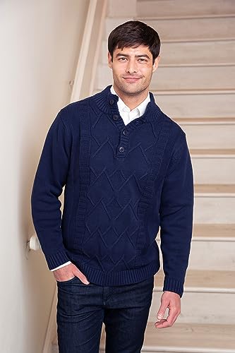 Gioberti Men's 100% Cotton Button Down Collar Knitted Pullover Sweater3