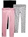 Simple Joys by Carter's 3-Pack Infant-And-Toddler-Leggings, Nero/Rosa, Stampa Animalier, 18 Mesi, Pacco da 3