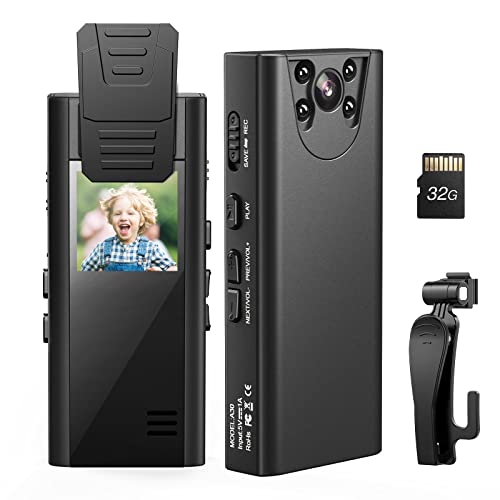 Losfom Z01 Body Camera With Audio, 1080P Body Worn Cameras With Infrared Night Vision, Wearable Body Camera With Upgrade Rotate Clip, Support 10Hr Battery Life For Riding,Meeting, Home(With 32Gb) #TOP1