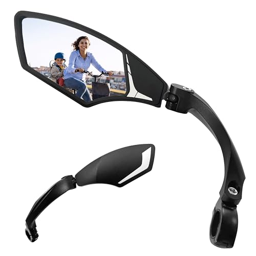 Hafny NEW Handlebar Bike Mirror, HD,Blast-resistant, Glass Lens, HF-MR095 (left)