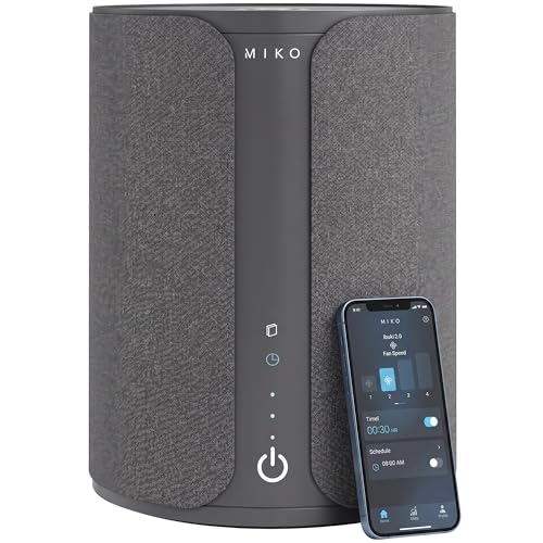 Image of Miko Ibuki 2.0 Air Purifier for Home with App Control, H13 HEPA Filter, Ionizer, Aromatherapy, 5 Fan Speeds, Touch Panel & Timer - Covers Up to 1500 Sq Ft