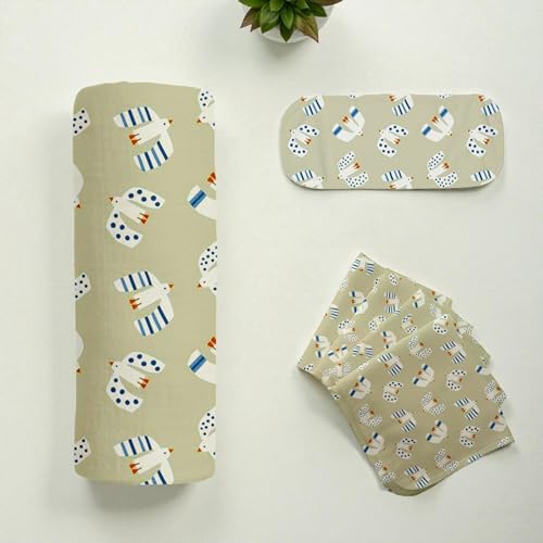 Image of NEW COMERS Baby Muslin Cloth Set | 6 Pcs Double Layered Pure Cotton Swaddle Wrap | Soft & Absorbent Baby Burp Cloth & Reusable Washcloth Towels, White (SBW 12)