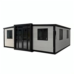 20” x 20” FT Expandable Portable Prefabricated House kit,Tiny Home Live for Adults, Mini Foldable Container Mobile Modular, 2 Rooms 1 Kitchen & Bathroom Storage Sheds Garden Remote Living.