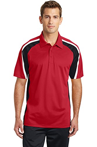 SPORT-TEK Unisex Tricolor Micropique Sport-Wick Polo | Short Sleeve Collared Shirt for Men & Women, Casual Fit Top for Work, Golf & Tennis