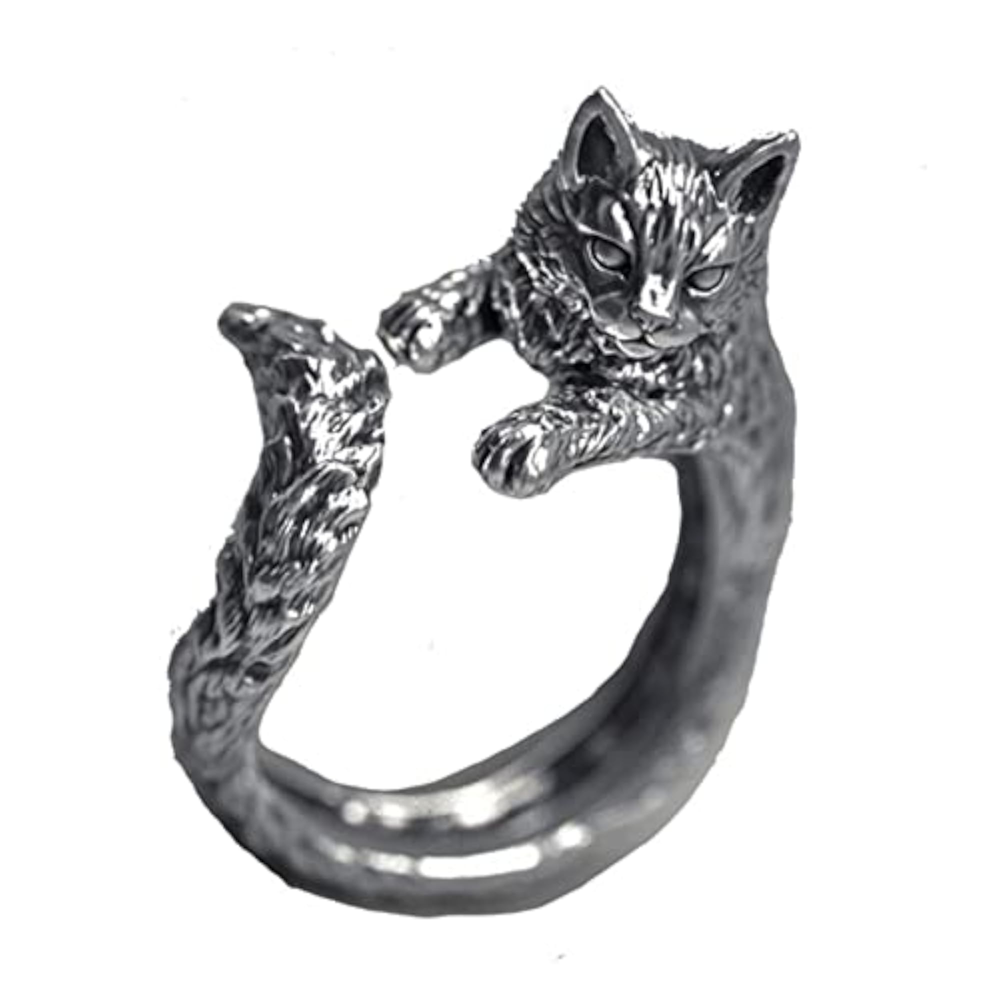 Unisex Cat Shape Opening Ring, Gothic Design
