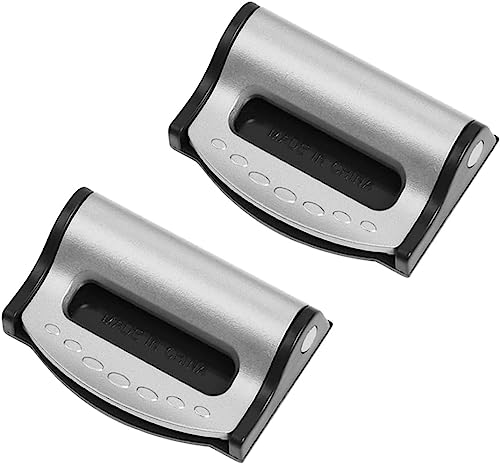 MuStone 2 Stuks Autoveiligheidsgordel-verstelder, Autoveiligheidsgordelclip voor Volwassenen en Kinderen, Schoudernekbescherming, Riemversteller (Zilver)
