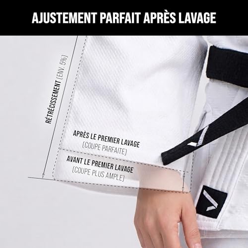 Combinaison de judo en tissu 500gr/m² IPPONGEAR Basic 2 blanche et légère - 4