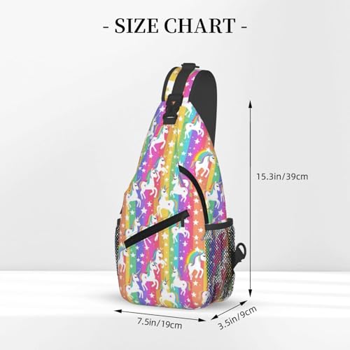 Mochila bandolera casual con estampado unicornio miniatura 3