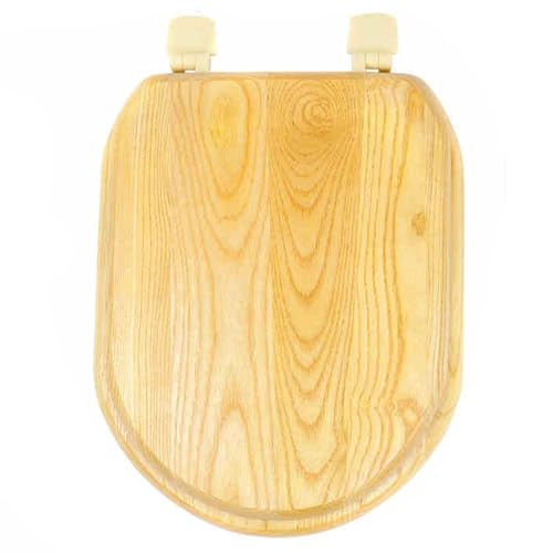 MCHDMI Soft Close Toilet Seat, Seat Top Lock Installation Ash Wood Multiple Sizes(Ash Wood—u Type,(45 * 47)*35 cm)