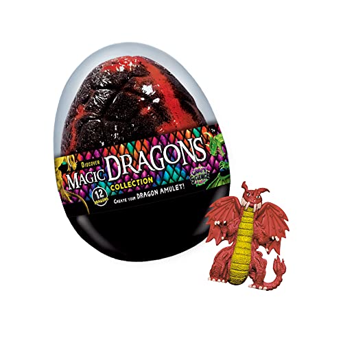 Lisciani - CRAZY SCIENCE - Expositor Colección Dragones Mágicos - 12 Huevos Coleccionables y Expositor - Para Niños a Partir de 8 Años - Crea tu Colgante Dragón