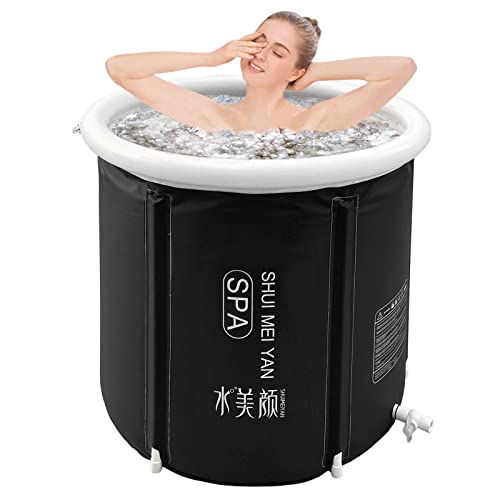【Ispessimento del materiale e isolamento】 La vasca da bagno pieghevole in tessuto a rete PVC è impermeabile e non tossico. La vasca è composta da 6 aste robuste e un anello superiore che permette al collo di riposare durante il bagno per sicurezza e comfort.