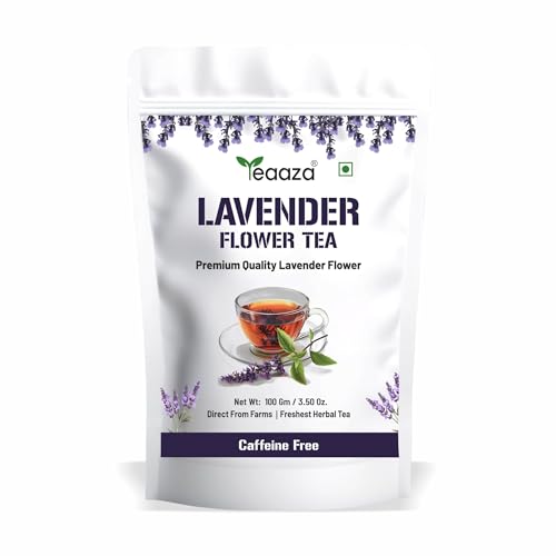 Image of Teaaza Lavender Flower Tea, 100 Gm-100 Cups, For Sleep, Relaxation, Skin Glow, PCOS & Weight Management | Herbal Tea - Flower Based - GMO-Free - Caffeine Free