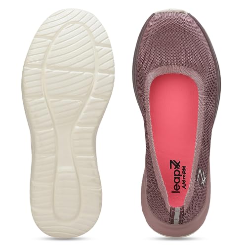 Image of Liberty LEAP7X ACTO171E Woven Sports Shoe for Women - Light Grey, Purple