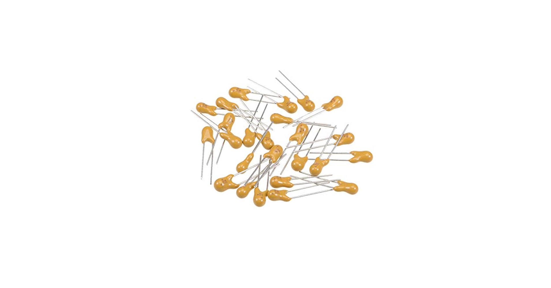 こんぶ uxcell 10uF Tantalum Capacitor, 16V 2 Pin Yellow Radial