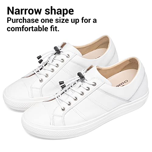 Chamaripa Men's Invisible Height Increasing Elevator Shoes-Sneakers Genuine Leather Casual Shoes-2.36 Inches Taller H81C89K013D White #TOP1