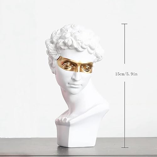 Miniatura 2 de Escultura de personaje de resina, estilo griego, clásico, David, busto, estatua, hogar, oficina, decoración, adornos de escritorio, regalo