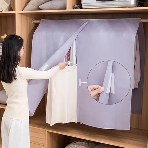 Pink Garment Bags for Clothes Storage - Dustproof Hanging Clothes Cover & Protector - Wardrobe Organizer for Dresses, Suits, and Coats - Durable & Stylish Design3