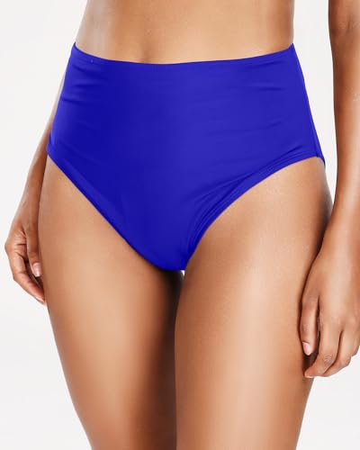 Image of Tempt Me Womens High Cut High Waisted Bikini Bottoms Tummy Control Bathing Suit Bottoms Swim Bottom Swimsuit Bottom
