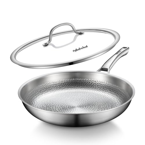Titanium Pans for Cooking, 12 Inch Non-Toxic Frying Roaster with Lid