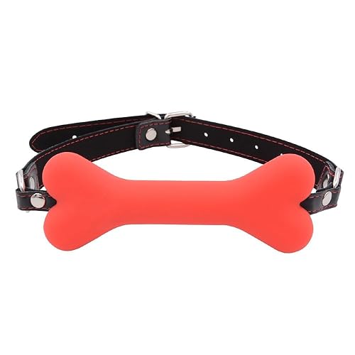 Erotithynium Adult games, pet bones, silicone bite balls, BDSM training, mouth plugs, restraints, toys, slaves, role-playing (red) - Red