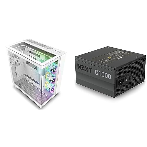 �y�Z�b�g�����zNZXT H9 Elite 2�w�\�� �~�h���^���[ PC�P�[�X �����K���X���f�� White CM-H91EW-01 CS8577 �z���C�g & C1000 PC�d�����j�b�g 1000W 80PLUS Gold 2022�N���f�� PA-0G1