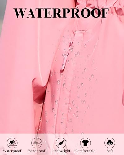 Century Star Womens Rain Jacket with Hood Packable Lightweight Raincoats for Women Waterproof Long Rain Coat Windbreaker3