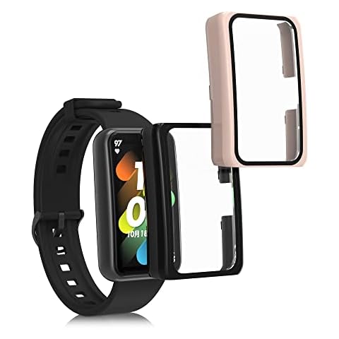 2x Carcasa con Vidrio Templado y Marco para Honor Band 7 / Band 6 / Huawei Band 7 / Band 6 Cover