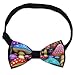 HEBVASS Groom's Wedding Bowtie Pre-Tied Adjustable Satin Necktie for Gentlemen, Receptions and Attire, Wonderland Psychedelic Mushrooms Art Bow Tie