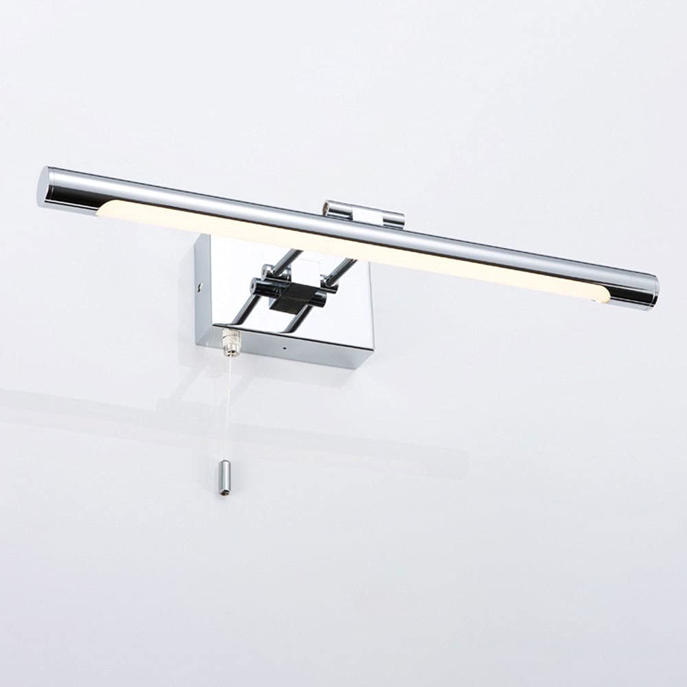 YTBHSHXZ wall Light， LED Bathroom Mirror Light Chrome Vanity Wall Lamp with Pull Cord 3000K-6000K(3000k,42cm)