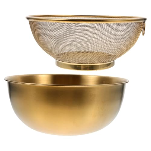 TOPPERFUN ステンレス製メッシュザル ボウル 耐久性に優れ錆びにくい 小型コンパクト 料理用野菜果物水切り器 家用キッチン用品