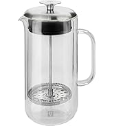 ZWILLING Sorrento Plus 750mL Borosilicate Glass Double-Wall French Press, Clear, Silver, 39500-300