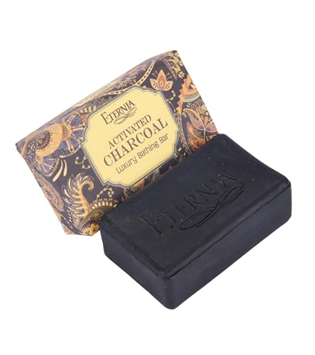 Image of Eternia Activated Charcoal Soap Bar (250g) Face & Body Cleanser with Waterproof Shower Radio | Deep Cleansing, Oil Control & Refreshing Bath Combo