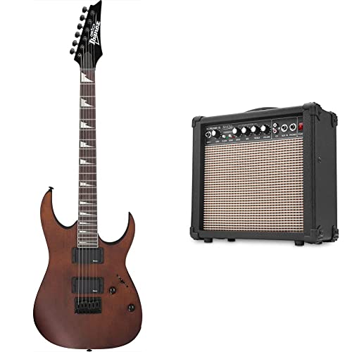 Ibanez GRG121DX-WNF, noyer plat & Rocktile Scream-15 Ampli de Guitare - Les Beatles, Paul McCartney, John Lennon, RIngo Starr, George Harrison Ibanez GRG121DX-WNF, noyer plat & Rocktile Scream-15 Ampli de Guitare