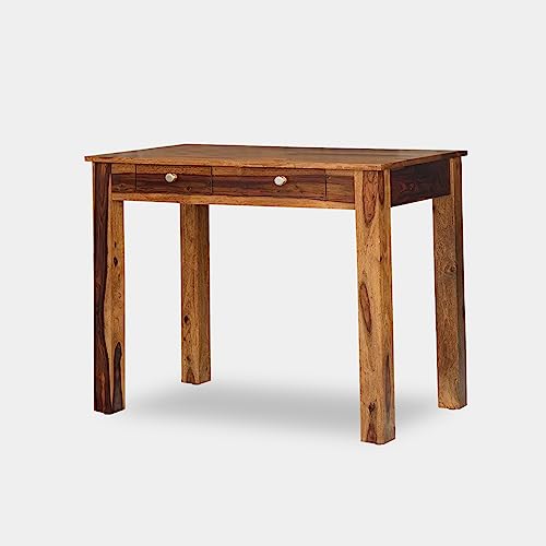 Image of Sheesham Wood 1 Drawer Study Table for Home Writing Office Desk Computer Table for Home and Office (Honey Finish) (Oak)