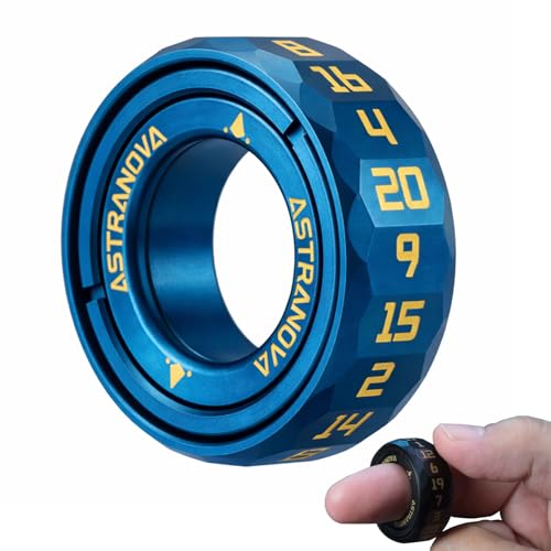 Image of Stellar D20 Dice Ring - Spinner Dice for DND RPG Tabletop Gaming Accessory with Rotating Dice D20 CNC Machined Brass Spinner Ring for D&D Gift for Dice Goblins, DM & Fantasy Engineers Anxietyrelief