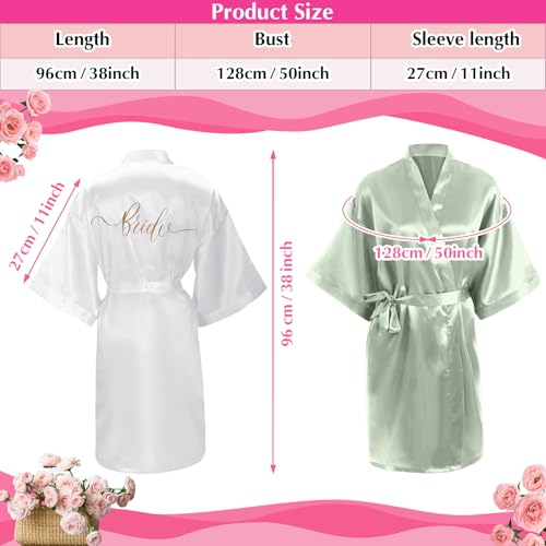 Panitay 42 Pcs Bridal Robes Sets Bride Robes Bridesmaids Proposal Gift Heart Sunglasses Champagne Flutes for Wedding Party2