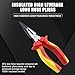 SFREYA VDE & GS Certified 1000V Insulated High Leverage Long Nose Pliers 6 Inch - Chrome Vanadium Steel F8004 IEC 60900 for Industrial Electrical Work with Home and Work Safe.