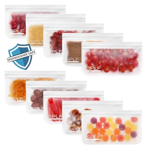 10-Pack Dishwasher Safe Reusable Snack Bags