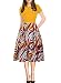 oxiuly Women's Casual Scoop Neck Pockets Floral Flare A-Line Swing Dress OX165 (S, Yellow)