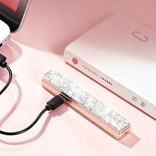 Encendedores eléctricos en forma de diamante rosa, 2 unidades miniatura 4