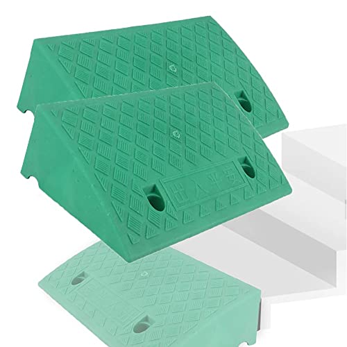 Rampa portátil de PVC antideslizante para bordillos, para motocicletas, automóviles y sillas de ruedas, 2 piezas (Color: Negro, Tamaño: 50x27x12 cm) miniatura 1