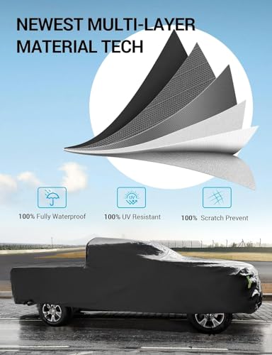 Image of Proadsy Custom Fit Car Cover for 2016-2026 Toyota Tacoma Waterproof Outdoor | UV-Blocking Waterproof With Soft Lining Prevents Leaks & Scratches. Perfect For Sunny, Snowy Outdoor Parking, Garage Storage