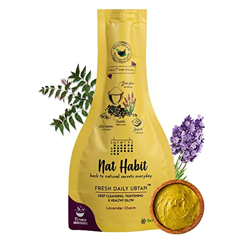 Nat Habit Fresh Lavender Charm Ubtan & Face Pack For Deep Cleansing, Tightening & Instant Glow Suitable For All Skin Types, Works On Pimple, Acne (40g x Pack of 1)